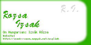 rozsa izsak business card