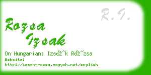 rozsa izsak business card